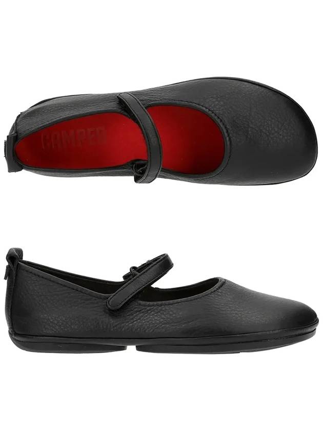 Right Leather Mary Jane Flat Shoes Black - CAMPER - BALAAN 5