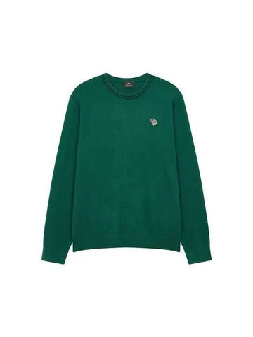 PS zebra patch crew neck knit green - PAUL SMITH - BALAAN 1