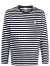 Fox Head Patch Regular Marin Long Sleeve T Shirt Navy Stripes - MAISON KITSUNE - BALAAN 2