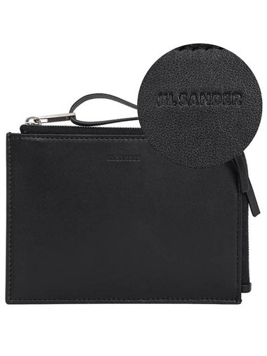 Giro Zipper Card Wallet Black - JIL SANDER - BALAAN 1