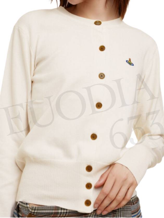 Bea Logo Cardigan Cream - VIVIENNE WESTWOOD - BALAAN 6