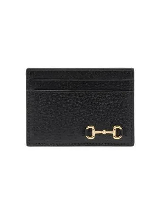 Horsebit Leather Card Wallet Black - GUCCI - BALAAN 2