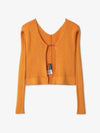 La Maille Pralu Longue Micro Charm Logo Cardigan Light Orange - JACQUEMUS - BALAAN 2