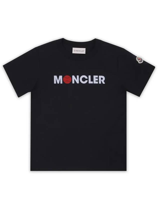 Kids Baseball Lettering Logo Short Sleeve Navy 8C00003 89AFV 778 - MONCLER - BALAAN 3