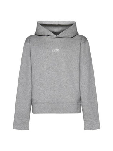 Small Number Logo Cotton Hoodie Grey - MAISON MARGIELA - BALAAN 1