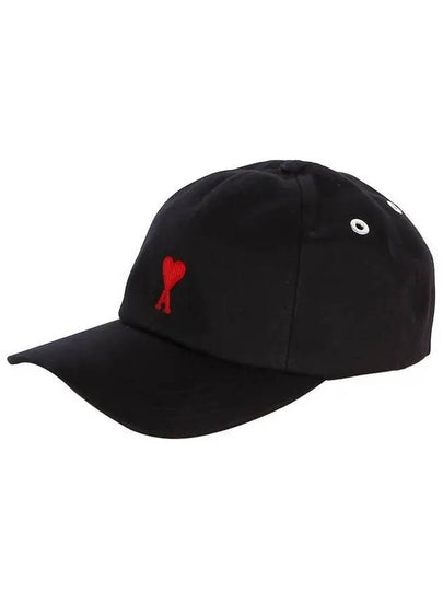 De Coeur Embroidered Logo Ball Cap Black - AMI - BALAAN 2