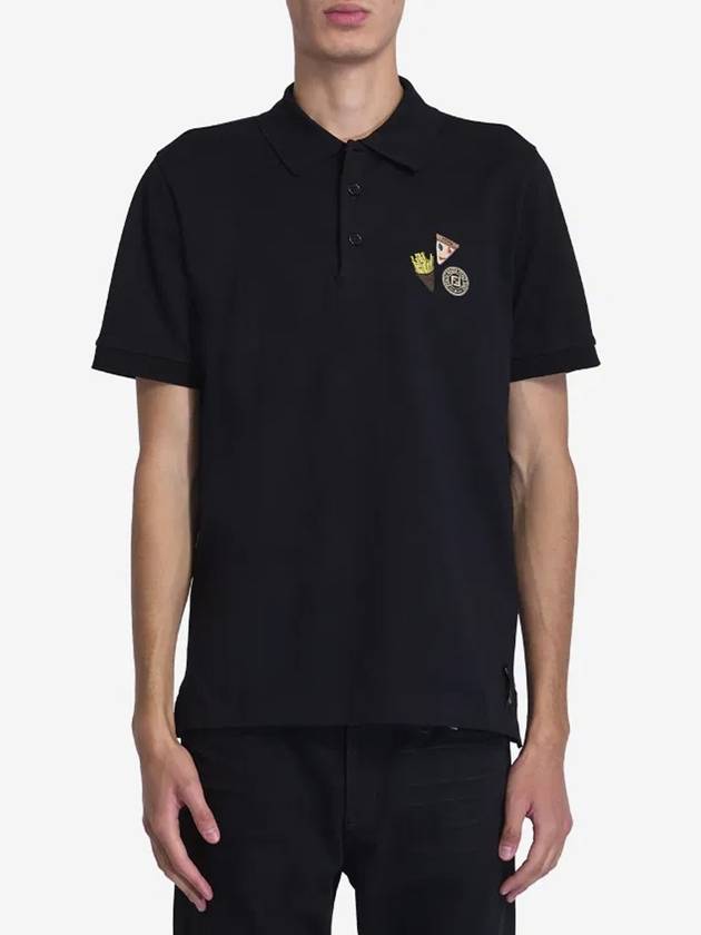 Fendilicious Short Sleeve Polo Shirt Black - FENDI - BALAAN 4