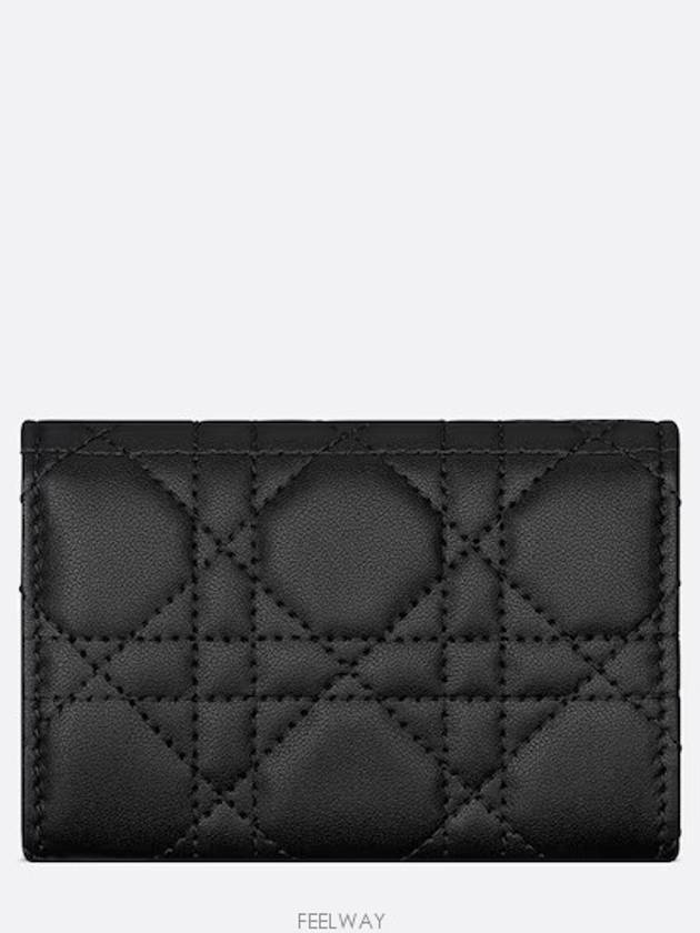 XS Lady Cannage Lambskin Half Wallet Black - DIOR - BALAAN 6