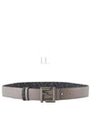 FF Logo Buckle Leather Belt Grey - FENDI - BALAAN 2