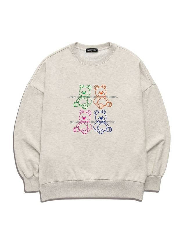 COLOR TEDDY BEAR Overfit Sweatshirt VLS0028 Oatmeal - VANN WORKS - BALAAN 2