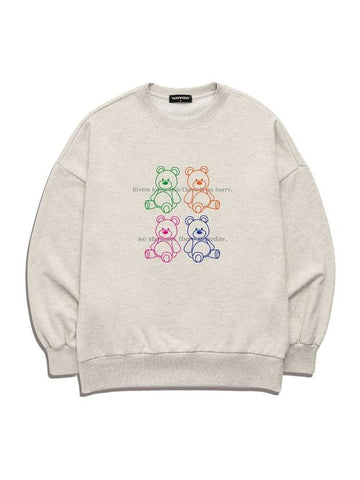 Colored Teddy Bear Overfit Sweatshirt Oatmeal - VANN WORKS - BALAAN 1