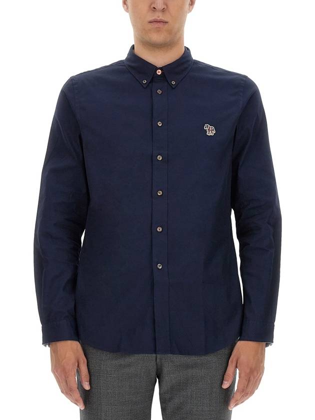 Zebra Patch Long Sleeve Shirt Light Ink Blue - PAUL SMITH - BALAAN 3