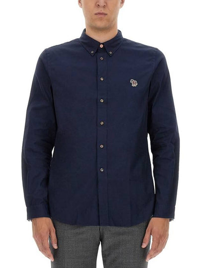 Zebra Patch Long Sleeve Shirt Light Ink Blue - PAUL SMITH - BALAAN 2