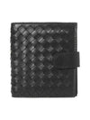 Intrecciato Nappa Half Wallet Black - BOTTEGA VENETA - BALAAN 1