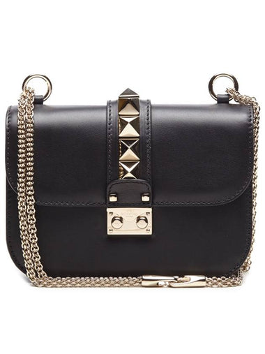 Rockstud Cross Body Bag Small KW2B0321VIT 0NO Black - VALENTINO - BALAAN 1