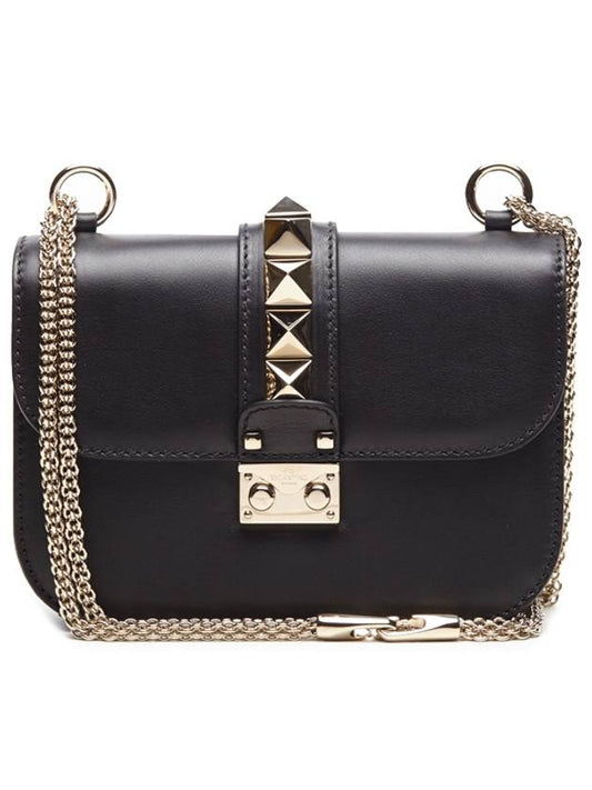 Rockstud Cross Body Bag Small KW2B0321VIT 0NO Black - VALENTINO - BALAAN 1