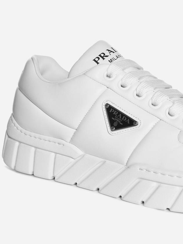 Padded Nappa Leather Low Top Sneakers White - PRADA - BALAAN 6