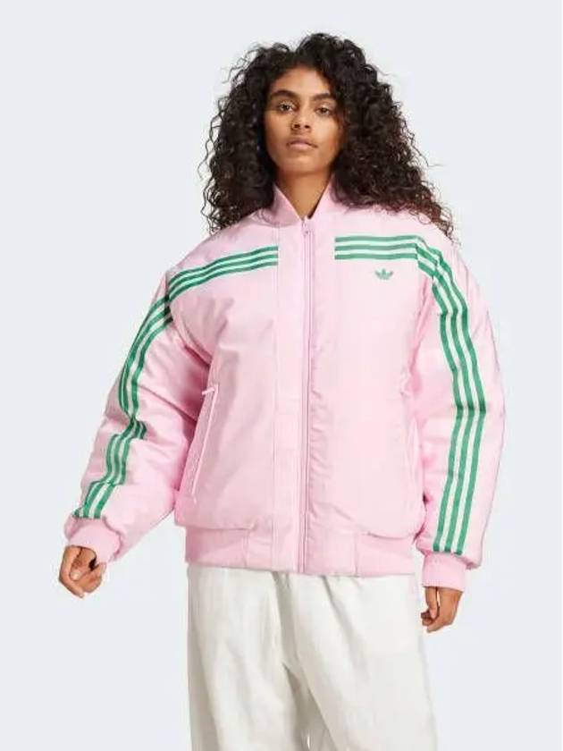 70S Trefoil Monogram Reversible Bomber Jacket Green Pink - ADIDAS - BALAAN 2