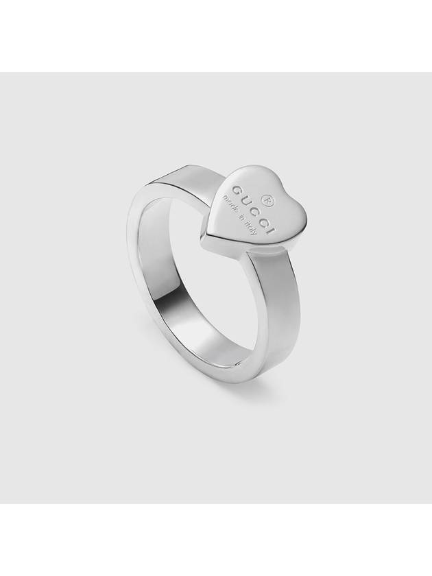 Logo Heart Motif Ring YBC223867001 Silver - GUCCI - BALAAN 3