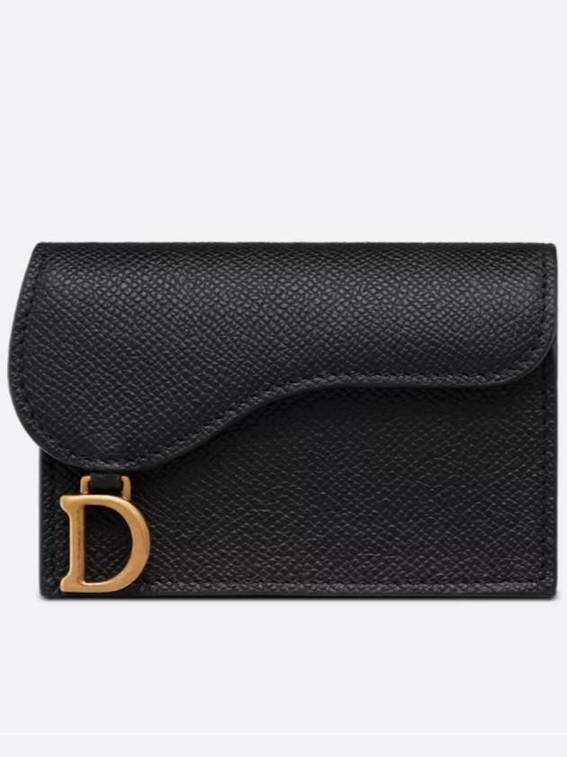 Saddle Flap Card Wallet Black - DIOR - BALAAN 5