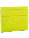 Intrecciato Leather Card Wallet Acid Green - BOTTEGA VENETA - BALAAN 4