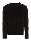 Round Neck Bookle Knit Top Black - TEN C - BALAAN 1