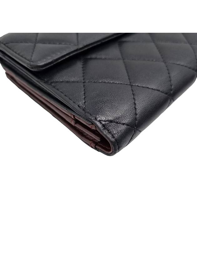 Women s Black Lambskin Classic Quilting Pattern Silver Logo Long Wallet - CHANEL - BALAAN 5