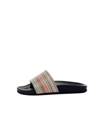 Stripe pattern leather slide black 271110 - PAUL SMITH - BALAAN 1