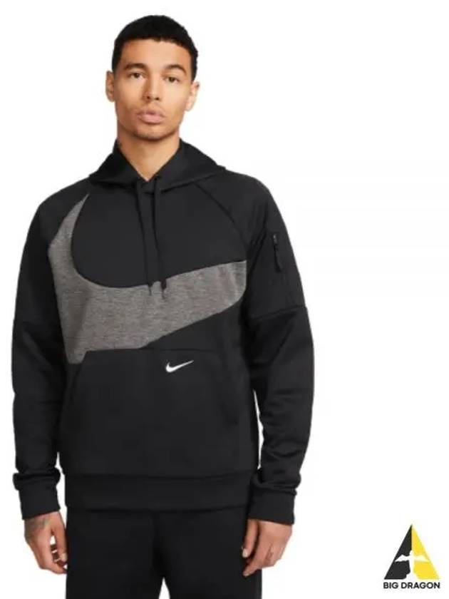 Men's Therma-Fit Pullover Fitness Hoodie Black - NIKE - BALAAN 2