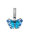 Murano Glass Butterfly Dangle Bracelet Charm Blue - PANDORA - BALAAN 1