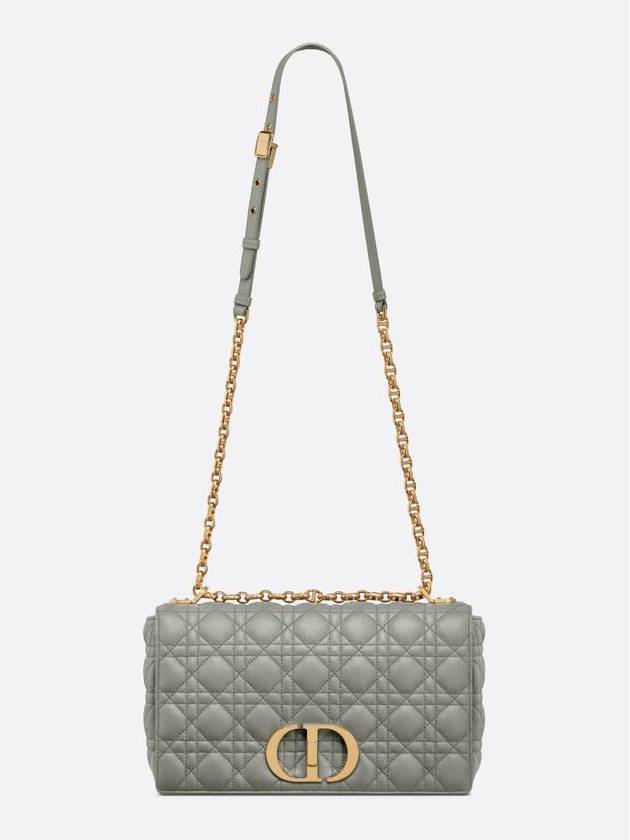 Caro Supple Cannage Calfskin Large Cross Bag Grey - DIOR - BALAAN 3