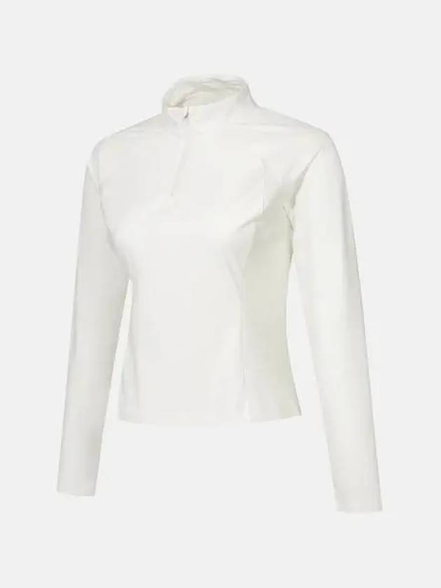 Women s Half Zip Up Long Sleeve T Shirt Ivory SP322TTL83 - DESCENTE - BALAAN 1