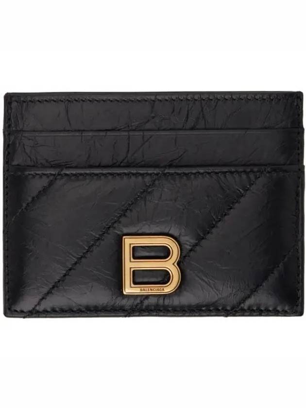 Crush Quilted Calfskin Card Wallet Black - BALENCIAGA - BALAAN 2