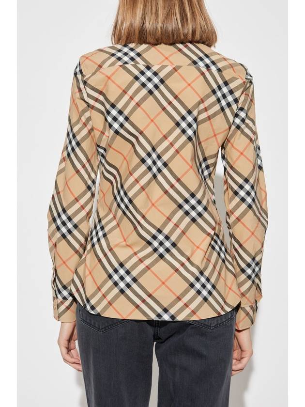 Burberry Checkered Shirt, Women's, Beige - BURBERRY - BALAAN 4