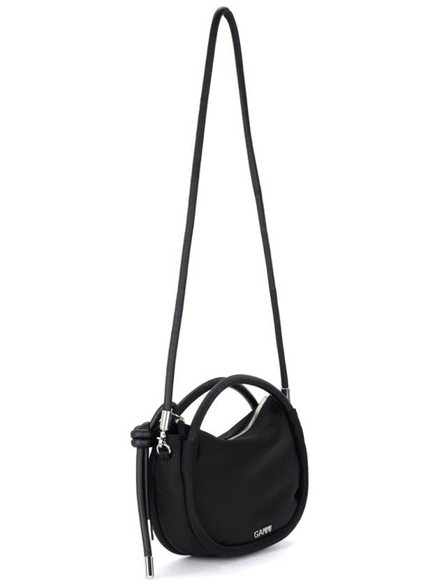 Knot Mini Nylon Shoulder Bag Black - GANNI - BALAAN 5