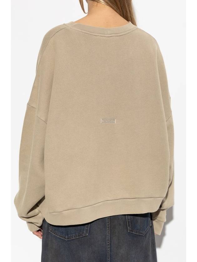 Acne Studios Sweatshirt With Logo, Women's, Beige - ACNE STUDIOS - BALAAN 4