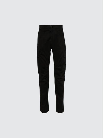 Stretch Sateen Ergonomic Cargo Straight Pants Black - CP COMPANY - BALAAN 1