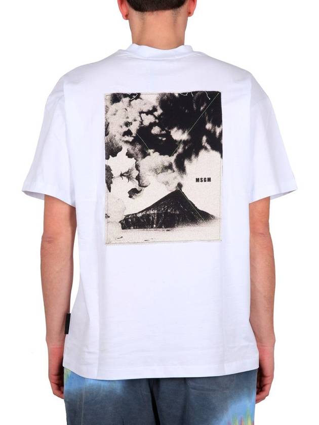 Volcano Print Short Sleeve T-Shirt White - MSGM - BALAAN 4