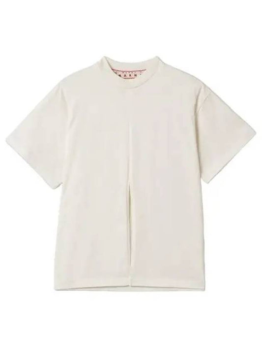 No Bacon City in Crop Short Sleeve T Shirt White Tee - MARNI - BALAAN 1