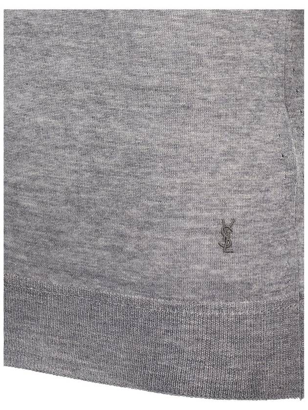 Cassandre Wool Turtle Neck Grey - SAINT LAURENT - BALAAN 5