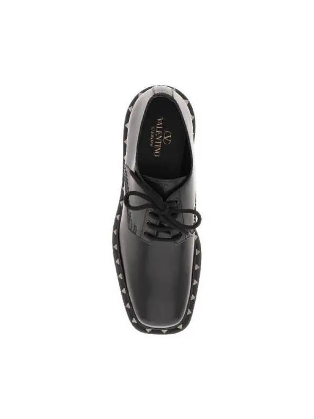 Leather Lace-Up Derby Black - VALENTINO - BALAAN 4