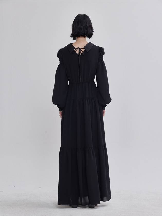 Rai Rai signature sleeve puff detail cancan long dress black - LIE - BALAAN 4