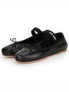 Leather Ballerina Leather Mary Jane Flat Shoes Black - MIU MIU - BALAAN 2