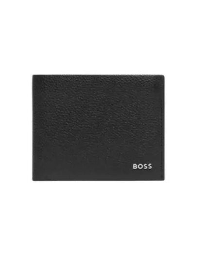 Highway Logo Grain Leather Half Wallet Black - HUGO BOSS - BALAAN 2