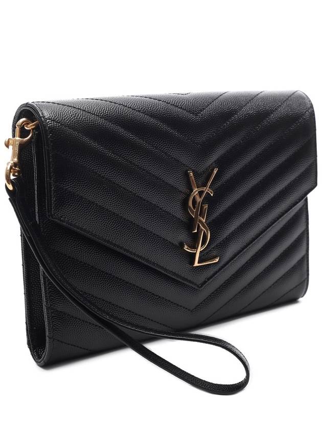 Grain De Poudre Cassandre Clutch Bag Black - SAINT LAURENT - BALAAN 4