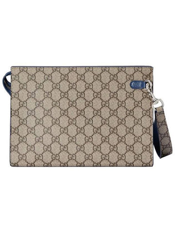 GG Supreme Canvas Clutch Bag Blue Beige - GUCCI - BALAAN 1