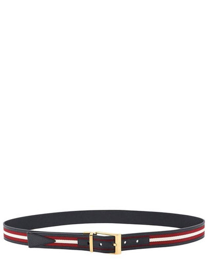 Shiffie Leather Belt Red Black - BALLY - BALAAN 2