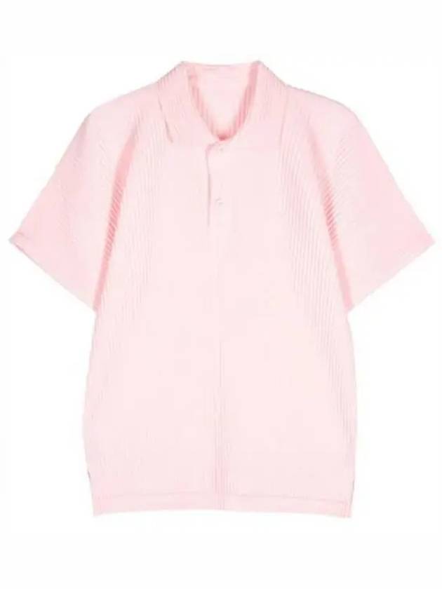 Homme Plissé MC May Knit Polo Shirt Pink - ISSEY MIYAKE - BALAAN 2