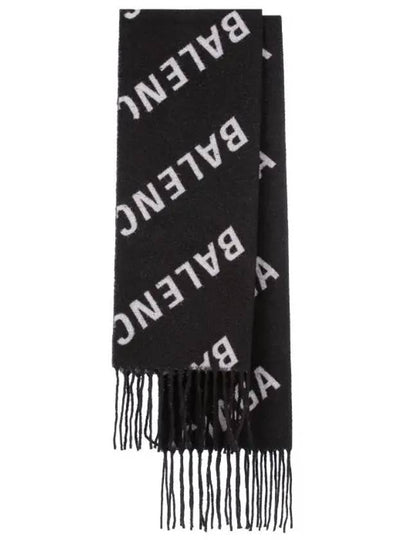 All-Over Logo Muffler Black - BALENCIAGA - BALAAN 2