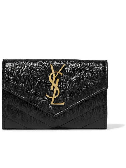 Monogram Envelope Small Half Wallet Black Gold - SAINT LAURENT - BALAAN 2